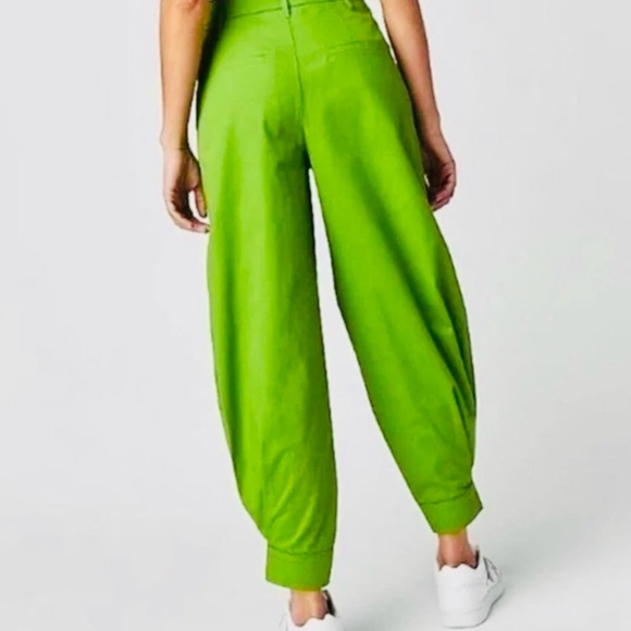 Free People Green Balloon High Waisted Pants - Picture 2 of 8